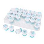 26pcs Harf şekli Diy Bisküvi Pişirme kalıbı Kurabiye Kalıp Fondan Kesici Kek Dekorasyon Zanaat Kili Mini Harf damgası Için Set (Büyük harf)