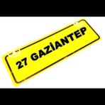 27 GAZİANTEP Yazılı Sarı Dekor Plaka Sök Tak Pratik yeni nesil
