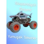 27 Mhz Uzaktan Kumandalı Full Fonksiyon Şarjlı Off Road Canavar Araba - Mavi