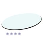 27" Yuvarlak Şeffaf Temperli Cam Yemek Masası Üstü - Modern Dış Mekan Tarzı - Hava Koşullarına Dayanıklı - Verandalar ve Yemek Alanları için Mükemmel