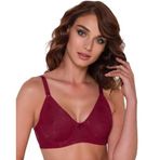 270 - Telli Dantel Toparlayıcı Sütyen Süngersiz Minimizer - Bordo, 80 B