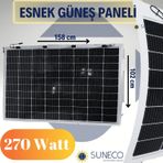 270 Watt Yarı Esnek Güneş Paneli Half Cut Monokristal Solar Güneş