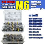 276 Parça M6 Paslanmaz Inox Imbus Alyan Civata Somun Pul Rondela