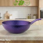 28 Cm Granit Wok Tava - Violet