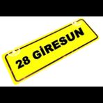 28 GİRESUN Yazılı Sarı Dekor Plaka Sök Tak Pratik yeni nesil