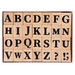 28 Parça Büyük Harf Pulları, Kutu Çok Amaçlı Alfabe Harfi Ahşap Kauçuk Pullar, Şirin Alfabe Kauçuk Damga Seti, Zarf için Ahşap Kauçuk Pullar, Scrapbooking, Kart Yapımı, Kendin Yap El Sanatları