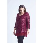 28034 Payet Büyük Beden Bluz Bordo
