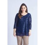 28034 Payet Büyük Beden Bluz Lacivert - 52