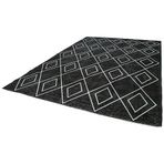 284x408 cm Geometrik Halı Siyah Geometrik Yün El Dokuma Modern Geometrik Etnik Eskitme Desenli Boho Oturma Odası Salon Yolluk Koridor Mutfak Halısı