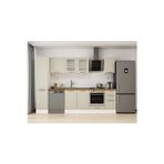 285X210 Cm Klasik Mebran Mutfak Dolabı Beyaz Beyaz Mb-E80B45S40-3 Mebran | Kumtaşı - Mdf