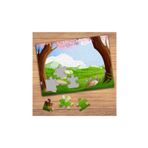 28787 Yeşil Doğa Manzarası Çocuklara Özel Puzzle Yapboz Tablo