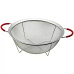 28CM TEL SEPET METAL SÜZGEÇ SİLİKON KILIFLI KULP METAL ÇERÇEVE - AYAK (5250)