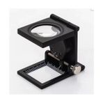 28X28 mm Katlanır Sayaçlı Metal Lüp, 2 LED Işıklı Büyüteç Tekstil TH9005A - Çok Renkli - Düz - Standart