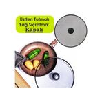29 Cm Yağ Sıçratmaz Tel Kapak Üstten Tutmalı Metal Kızartma Kapağı Tava Üstü Sıçrama Önleyici Kapak Siyah