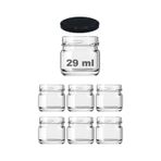 29 Ml Küçük Cam Kavanoz 29 Cc Numune Kavanozu Metal Siyah Kapaklı 6 Adet