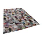 299x404 cm Kırk Yama Gri Kırk Yama Pamuklu Yün El Dokuma Modern Geometrik Etnik Eskitme Desenli Boho Oturma Odası Salon Yolluk Koridor Mutfak Halısı