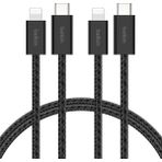 2'li Örgülü Usb-C - Kablo, 1,5 M, 14 ve Önceki Modeller, 9. Nesil iPad ve Için Hızlı Şarj Kablosu, Siyah