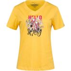 2AS Alone Baskılı V Yaka Kadın T-Shirt 402 - Sarı - 2XL