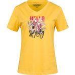 2AS Alone Baskılı V Yaka Kadın T-Shirt 402 - Sarı