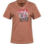 2AS Alone Baskılı V Yaka Kadın T-Shirt 402 - XS - Kahve