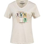 2AS Alone Baskılı V Yaka Kadın T-Shirt 403 - 2XL - Kum