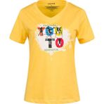 2AS Alone Baskılı V Yaka Kadın T-Shirt 403 - XS - Sarı