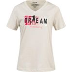 2AS Alone Baskılı V Yaka Kadın T-Shirt 404 - Kum