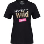 2AS Alone Baskılı V Yaka Kadın T-Shirt 410 - Siyah - XS