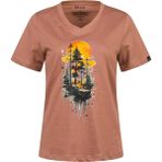 2AS Alone Baskılı V Yaka Kadın T-Shirt 413 - M - Kahve