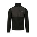 2AS Petan Yarım Fermuarlı Parçalı Polar Siyah Erkek Sweatshirt