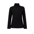 2AS Pinna Yarım Fermuarlı Siyah Polar Kadın Sweatshirt