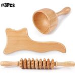 2Danlu Set D-3pcs Selülit Önleyici Gua Sha Masaj Aletleri Ahşap Vücut Maderoterapi Sırt Masajı Rulo Tekerlek Maderoterapi Kiti Indirgeyici Masaj Için (Yurt Dışından)