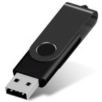 2GB USB Flash Sürücü, AreTop 1 Paket USB 2.0 Başparmak Sürücüleri Ev ve Ofis Kullanımı için Bellek Çubuğu Döner Atlama Sürücüsü (1 Paket 2 GB, Siyah)