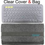 2Guoyang 2 In 1 Siyah Çanta K380 Klavye Kapağı Logitech K380 Için Logi Kablosuz Silikon Koruyucu Kılıf Filmi Tpu Ingilizce Kore Pembe Şeffaf Siyah (Yurt Dışından)