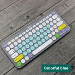 2Guoyang Renkli Mavi Besegad Renkli Dizüstü Silikon Klavye Kapak Cilt Etiket Koruyucu Koruyucu Kılıf Logitech K380 Bluetooth Klavye (Yurt Dışından)