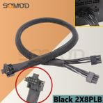 2Guoyang Siyah 2X8PLB 50CM 12VHPWR Modüler 2 * Cpu 8-Pin'den 16 Pin'e 3* Cpu 8-Pin Erkek Pcı-E 5.0 12VHPWR Rtx 4090 Corsair Psu 16AWG 600W Adaptör Kablosu (Yurt Dışından)
