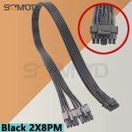 2Guoyang Siyah 2X8PM 40CM Yeni 2 * Cpu 8-Pin'den 16 Pin'e 3* Cpu 8-Pin Erkek Pcı-E 5.0 12VHPWR Rtx 4090 Corsair Psu 16AWG 600W Adaptör Kablosu (Yurt Dışından)