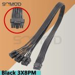 2Guoyang Siyah 3X8PM 50CM Yeni 2 * Cpu 8-Pin'den 16 Pin'e 3* Cpu 8-Pin Erkek Pcı-E 5.0 12VHPWR Rtx 4090 Corsair Psu 16AWG 600W Adaptör Kablosu (Yurt Dışından)