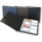 2K 25x26.5 cm Kahve Suni Deri Mekanizmalı 8 Sıralı 384 Kart Kapasiteli Kartvizitlik
