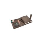 2k 4651 Ajanda Tarihsiz Çizgili 14 x 20 cm Ajanda/defter Hesap Makineli Deri Organizer, Kahverengi - Standart