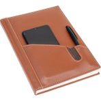 2K Deri Telefon Kılıflı Kapak Defter Tarihsiz Kareli Taba 17x24 cm Ajanda