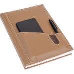 2K Deri Telefon Kılıflı Kapak Defter Tarihsiz Kareli Vizon 17x24 cm Ajanda