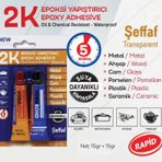 2K Guclu Epoksi Yapistirici Metal Plastik Cam Dekoratif Isler Icin Cam Yapistirici 15+15 Gr