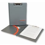 2K Kapaklı Sekreterlik A4 Pvc Double Color 100 Yaprak Kapasiteli Clip Board 24x32 cm. GRİ/TURUNCU