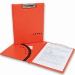 2K Kapaklı Sekreterlik A4 Pvc Double Color 100 Yaprak Kapasiteli Clip Board 24x32 cm. Turuncu/Kahve