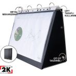 2K Prezantasyon Yatay Evrak Klasörü 4 Halkalı 250 Yaprak Kapasiteli 24X32,3 cm - Siyah - Üçgen Yatay Sunum Dosyası - 27*33