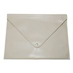 2K PU Deri A4 Dosya Klasörü Belge Tutucu Su Geçirmez Portföy Zarf Dosya Klasör Kılıf Çıtçıtlı Dosya 25,5X33,5 CM - BEJ