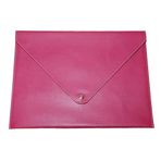 2K PU Deri A4 Dosya Klasörü Belge Tutucu Su Geçirmez Portföy Zarf Dosya Klasör Kılıf Çıtçıtlı Dosya 25,5X33,5 CM -FUŞYA