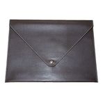 2K PU Deri A4 Dosya Klasörü Belge Tutucu Su Geçirmez Portföy Zarf Dosya Klasör Kılıf Çıtçıtlı Dosya 25,5X33,5 CM -KAHVERENGİ