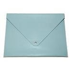 2K PU Deri A4 Dosya Klasörü Belge Tutucu Su Geçirmez Portföy Zarf Dosya Klasör Kılıf Çıtçıtlı Dosya 25,5X33,5 CM -SU YEŞİLİ
